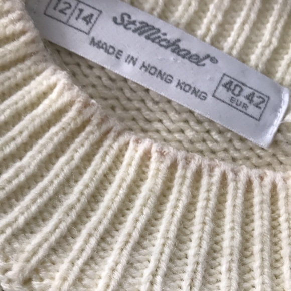 🌻4/$20 Vintage St Michael Crew Neck Sweater Size 40 42 Eur Made In Hong Kong - Picture 9 of 13